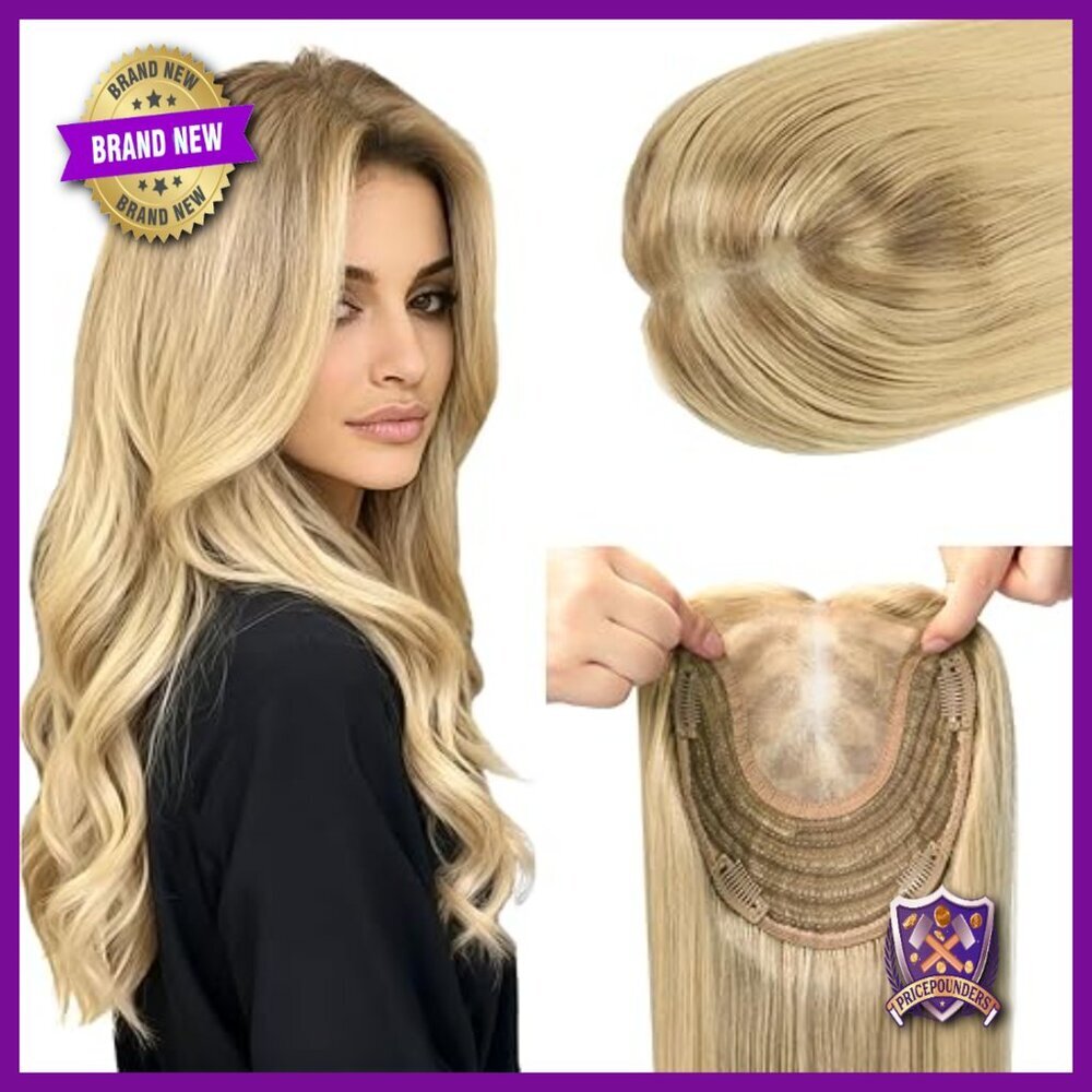 16 Inch Human Hair Topper 75g High Density Base for Thinning Hair